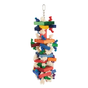 All Living Things® Knots & Blocks Bird Toy - Preening Bird Toy for Large Pet Birds