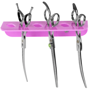 Acrylic 6 Scissor Holder Wall Mount Hot Pink by PetStore.Direct