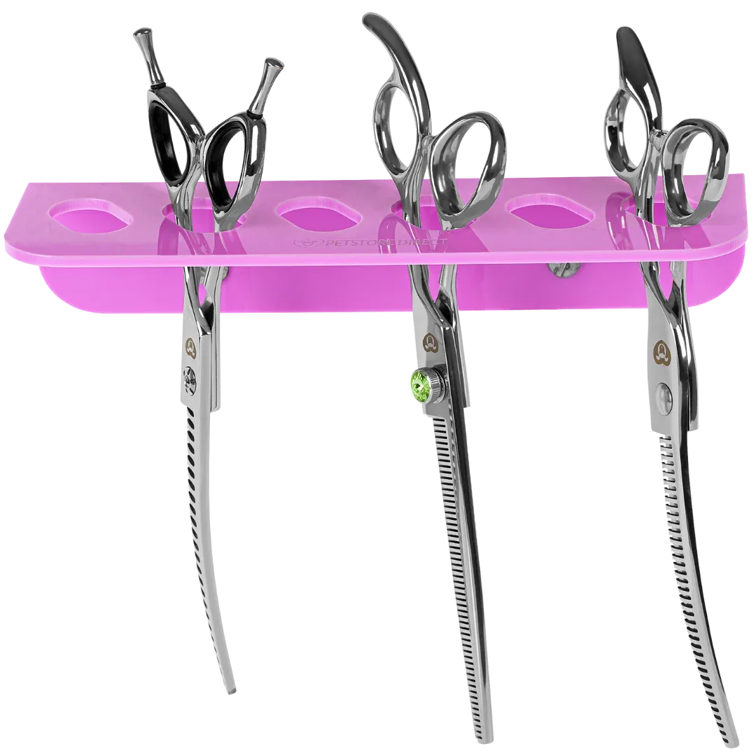 Acrylic 6 Scissor Holder Wall Mount Hot Pink by PetStore.Direct