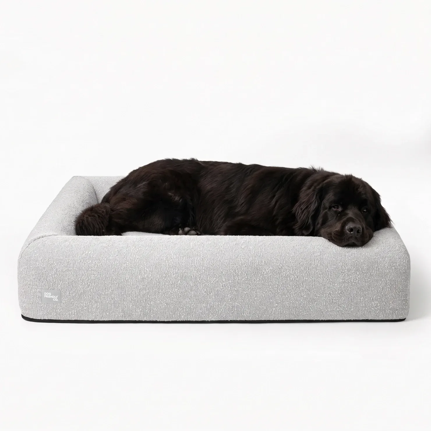 Premium Orthopedic Memory Foam Dog Bed - Grey Bouclé