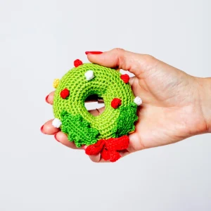 Christmas Wreath Organic Knit Dog Toy