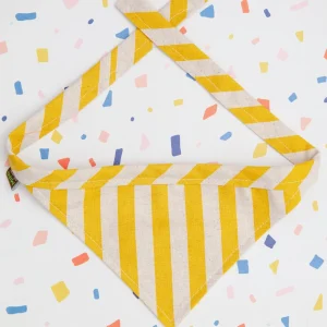 Stripe Canvas Dog Bandana in Yellow (Made in the USA) (FINAL SALE)