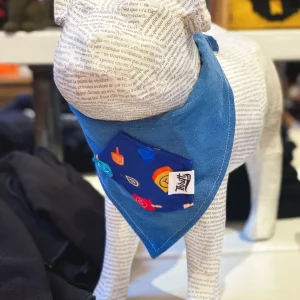 Upcycled Dreidel Treat Pocket Dog Bandana (Made in the USA)