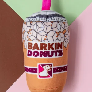Barkin Donuts Iced Coffee Crinkle + Squeak Plush Dog Toy (FINAL SALE)