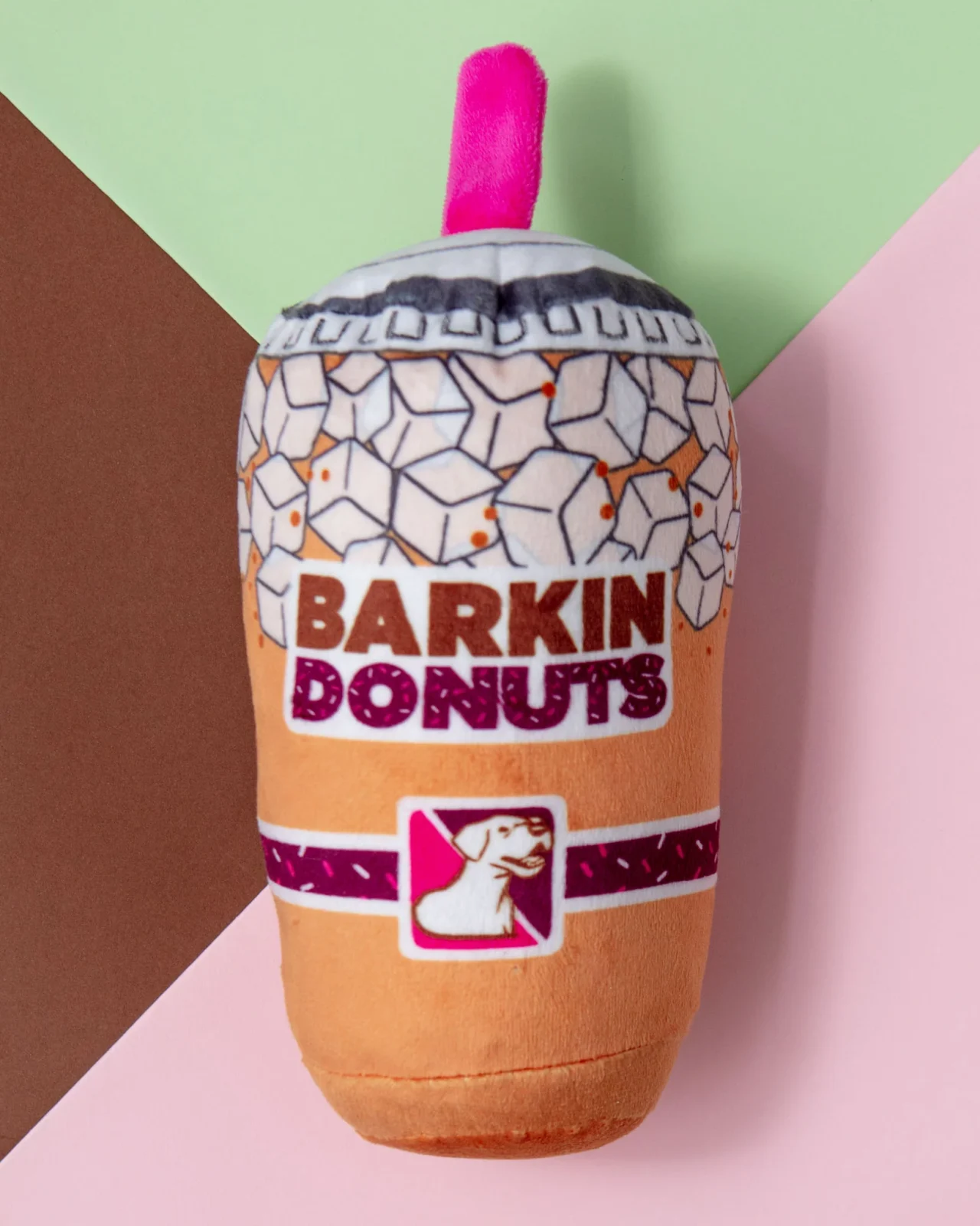 Barkin Donuts Iced Coffee Crinkle + Squeak Plush Dog Toy (FINAL SALE)