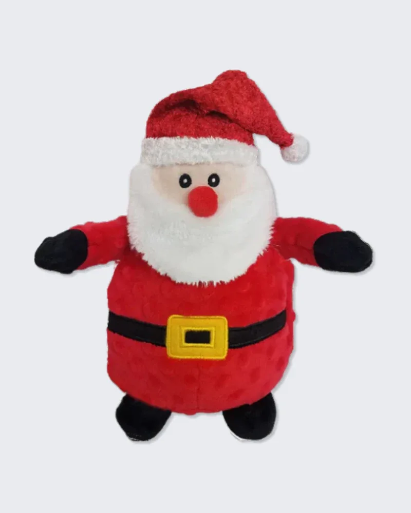 Dotty Santa Plush Squeaky Dog Toy