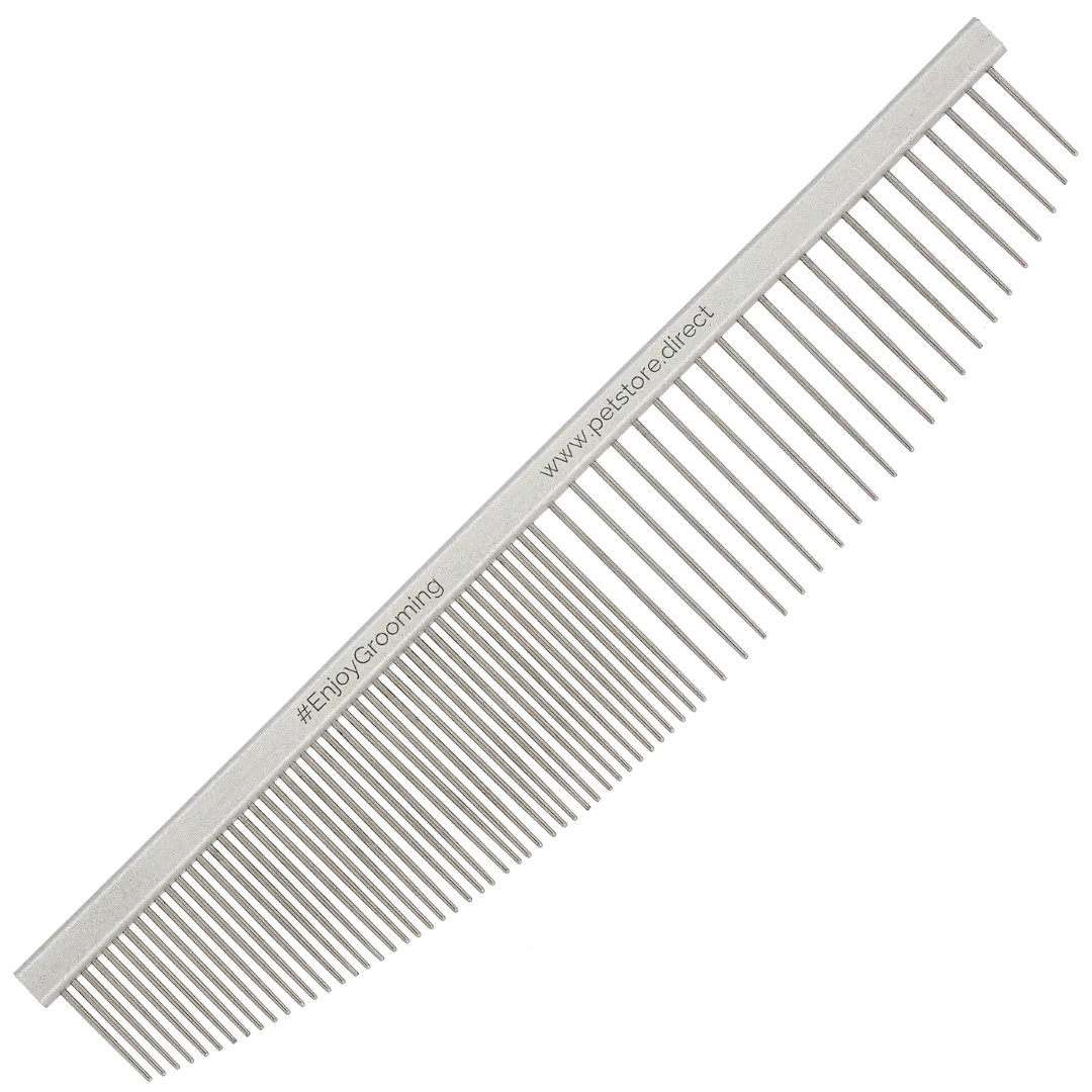 7.5" Stainless Steel 50/50 Half-Moon Comb by PetStore.Direct