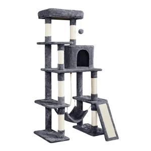 Yaheetech 54-in Multi-Level Cat Tree with Condo, Hammock and Scratching Board