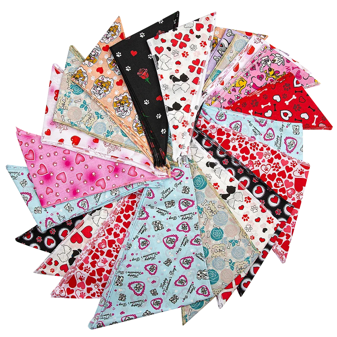 Valentine's Day Bandanas - 60 Assorted Sizes and Patterns by Bandanas Unlimited - Image 2