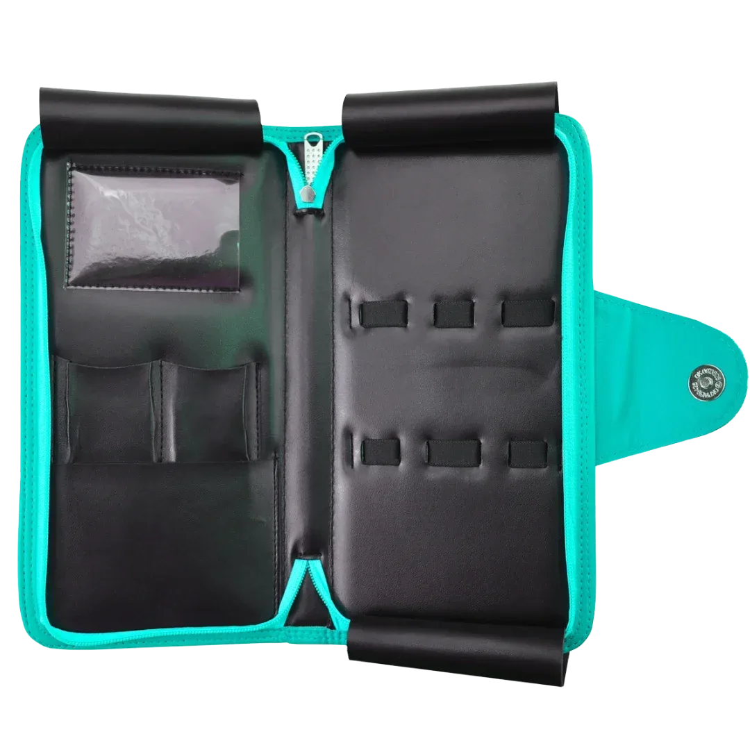 Faux Leather 5-Shear Zipper Case Teal by Kenchii - Image 2