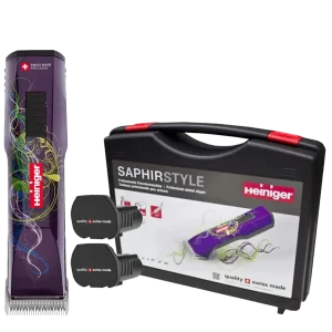 Purple Saphir Cordless Clipper with Two Batteries In a Case by Heiniger