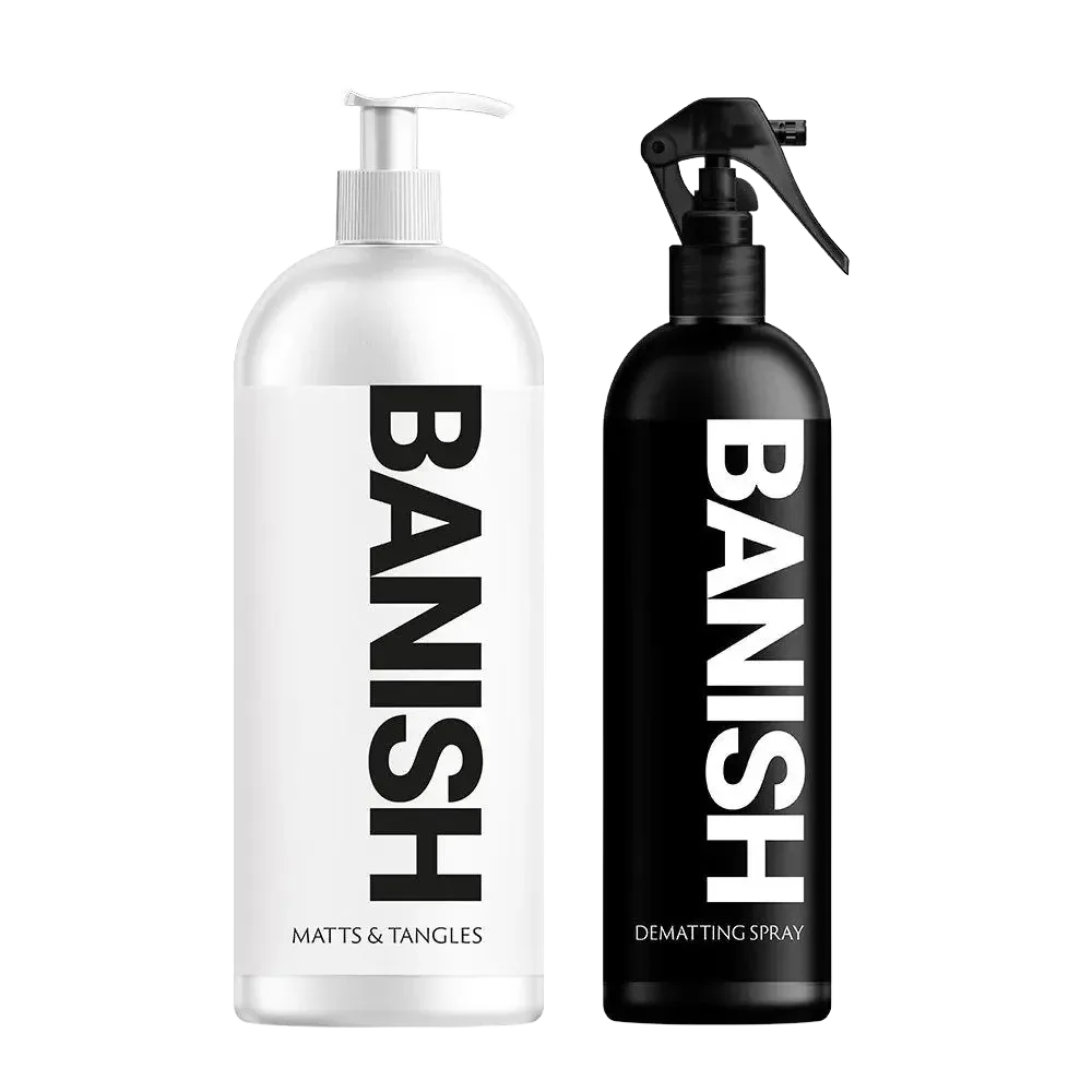 Duo: 17oz Spray and 33oz Conditioner by Banish
