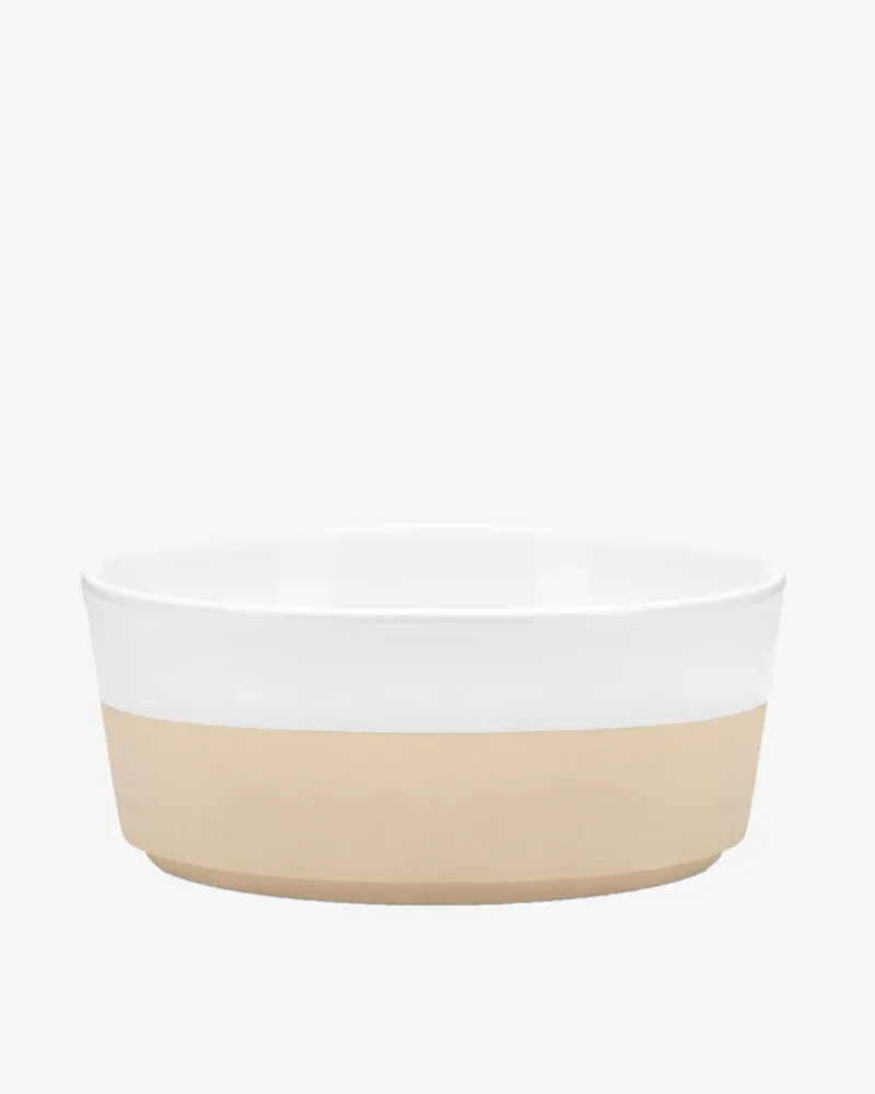 Textured Dipper Ceramic Dog Bowl in White (FINAL SALE) - Image 2