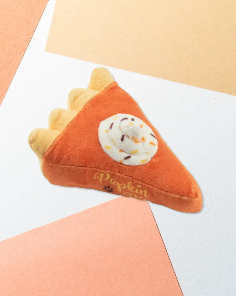 Pupkin Pie Slice Squeaky Plush Dog Toy - Image 2