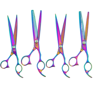 8" 4-Piece Rainbow Shears Set by PetStore.Direct