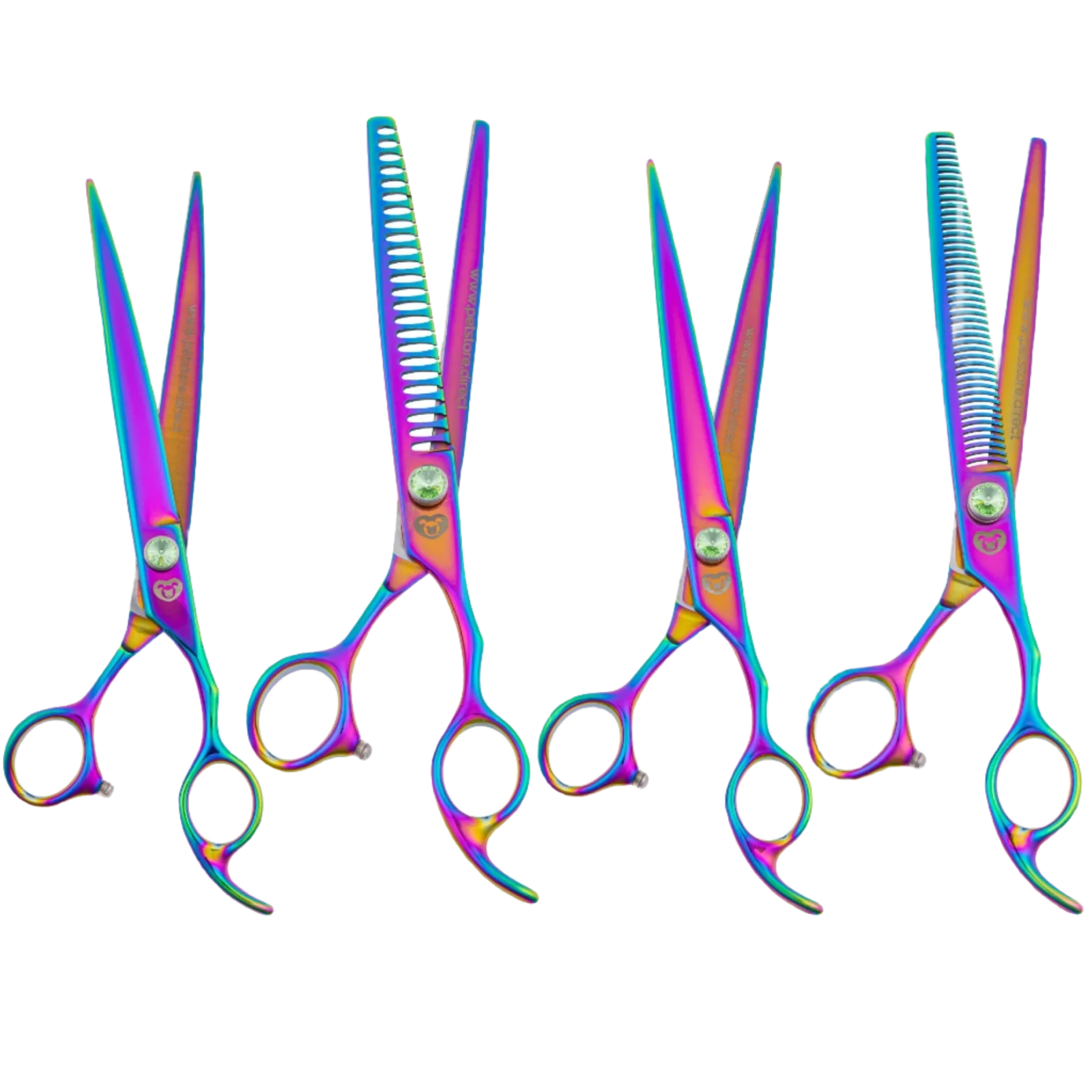 8" 4-Piece Rainbow Shears Set by PetStore.Direct