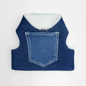 Denim & Shearling Sherpa Dog Harness (Made in the USA) (Dog & Co. Exclusive)