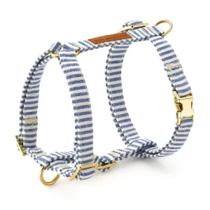 Lake Blue Stripe Dog Harness