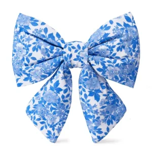 Blue Roses Spring Lady Dog Bow (FINAL SALE)