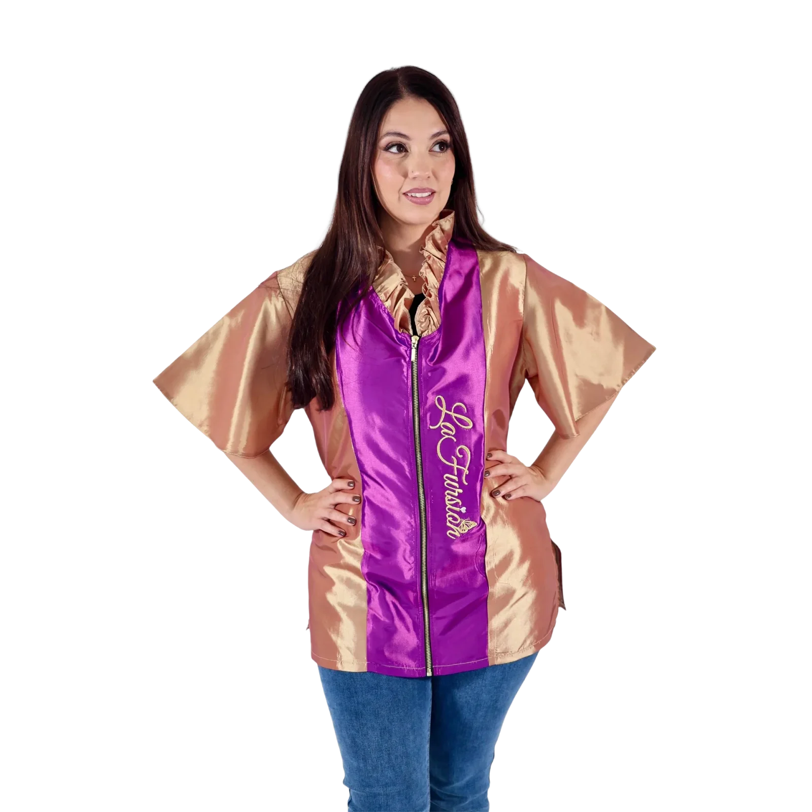 Butterfly With Sleeves Smocks Violet and Gold by LaFursion