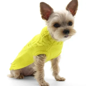 Mix Knit Dog Sweater in Sunshine Yellow(FINAL SALE)