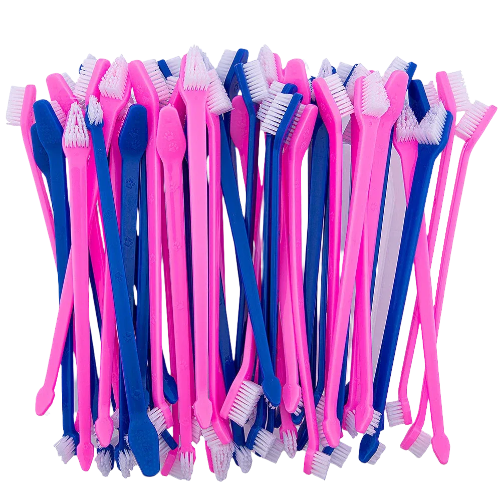 Dual-end Tooth Brushes 50 Count Pink/Blue by PetStore.Direct