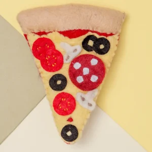 Felt Pizza Squeaky Dog Toy
