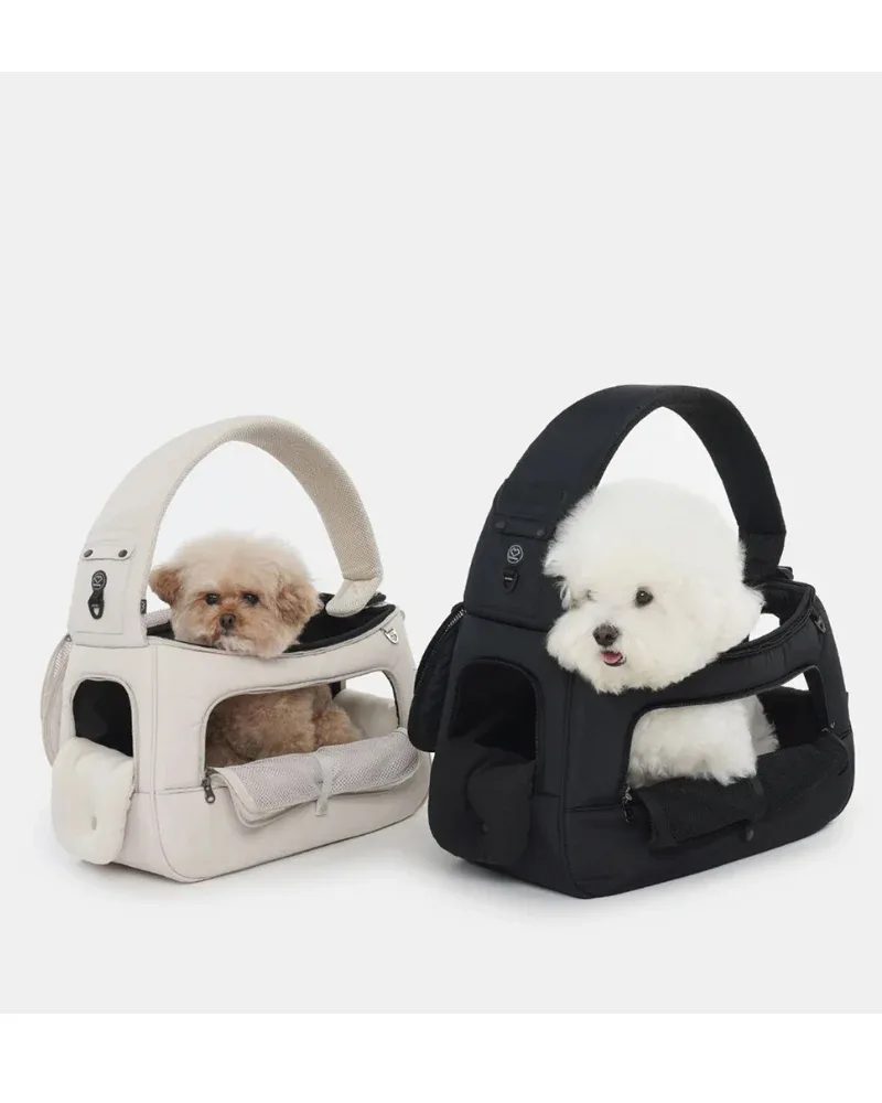 Crossbody VIEW Sling Dog Carrier in Black or Beige - Image 2