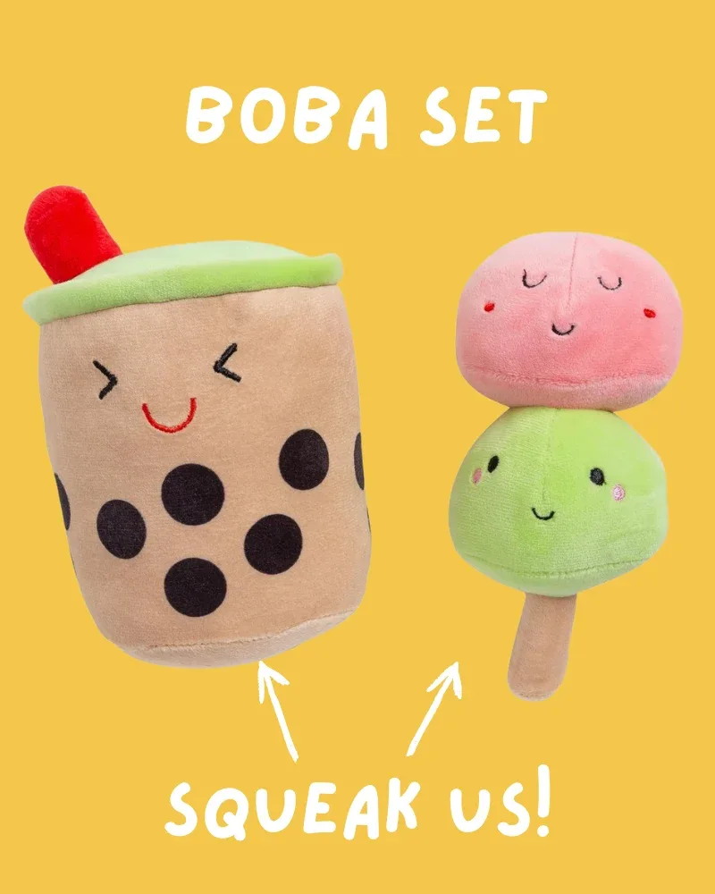 Boba Tea 2-Piece Dog Toy Set