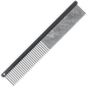 5" Black Premium 50/50 Eye and Face Comb by PetStore.Direct