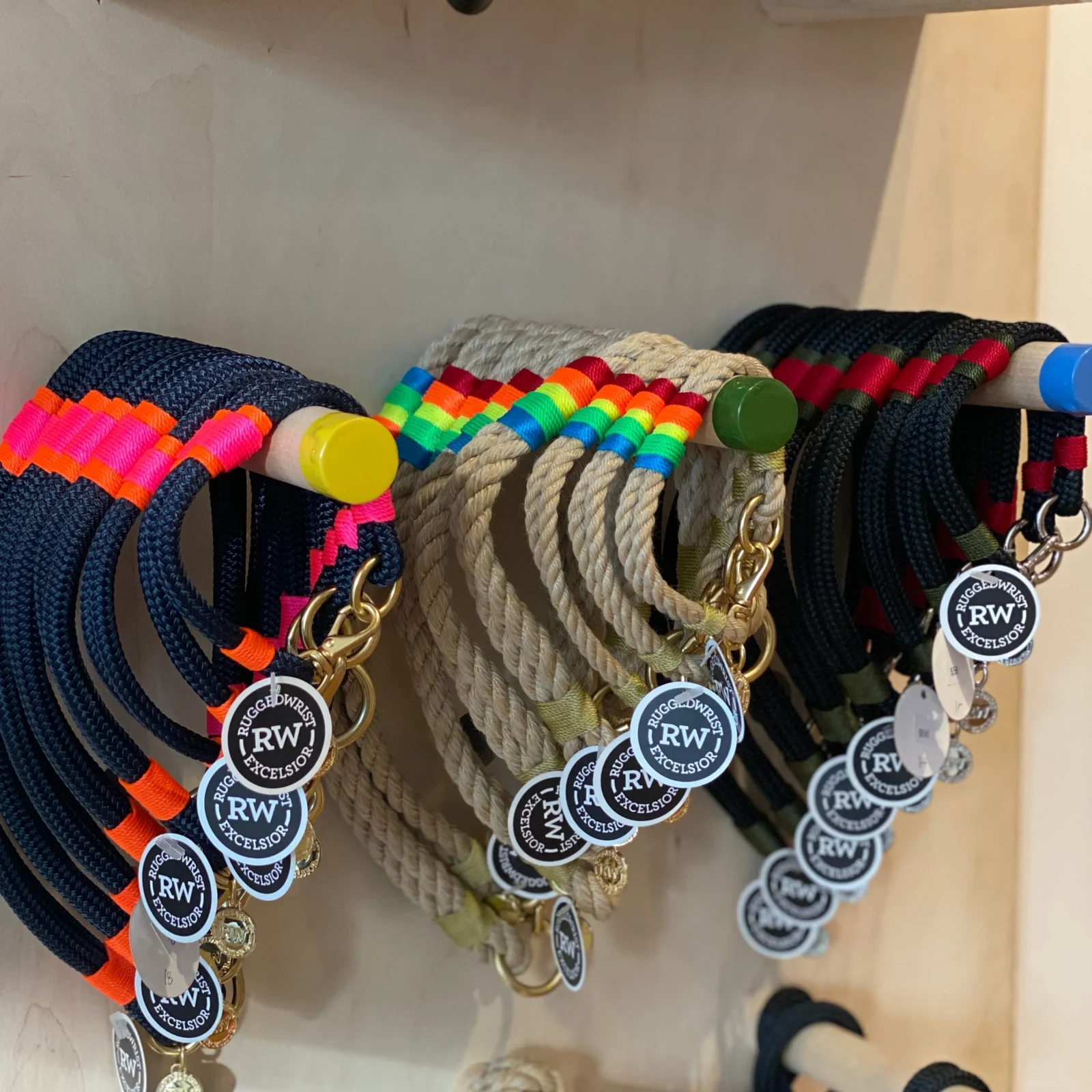 Natural & Rainbow Rope Dog Collar (Made in the USA) (CLEARANCE) - Image 2
