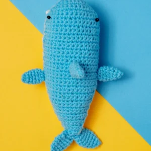 Hand-Knit Shark Squeaky Dog Toy
