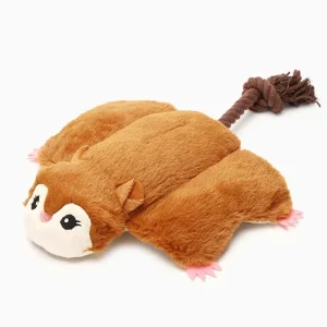 Flattie Squirrel Squeaky Plush Dog Toy