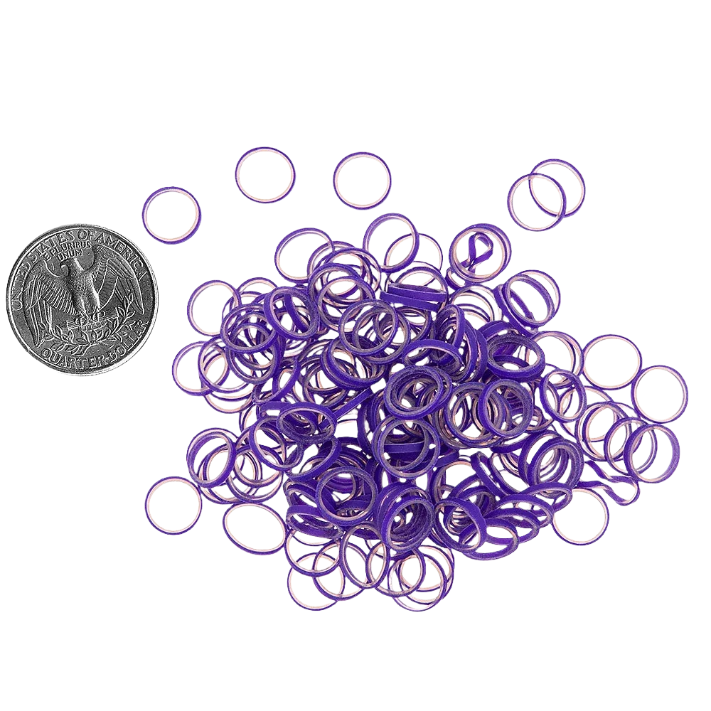 Latex Dog Hair Bands 5/16" Medium Weight Purple by PawMarks - Image 2