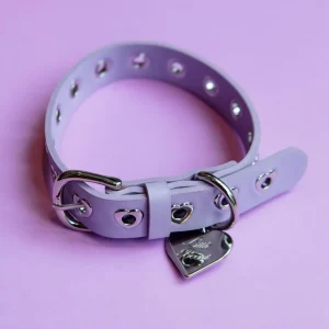You Mean The World To Me Dog Collar in Lilac (FINAL SALE)