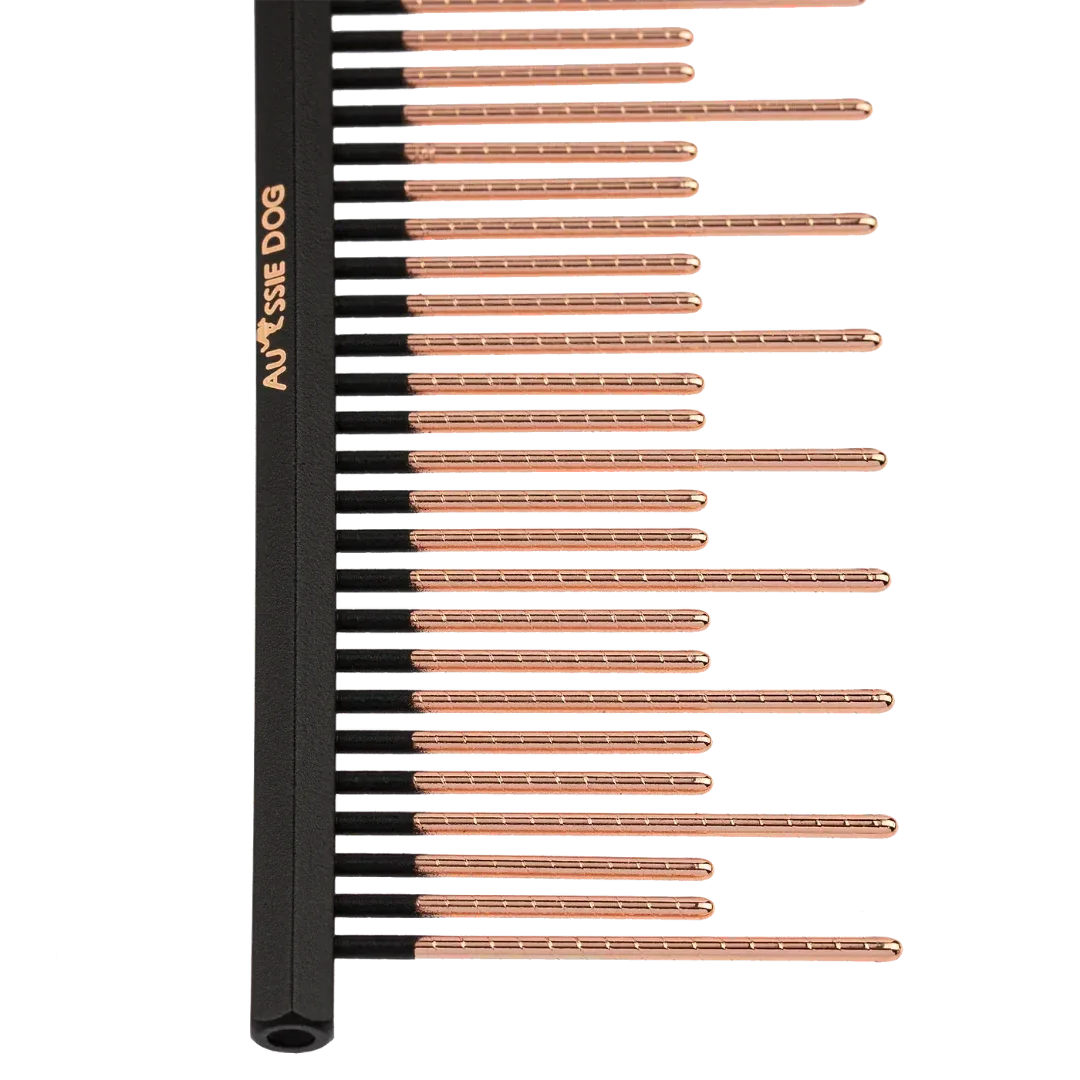 7.5" Hex Spine Deshed Ionic End Strip Comb by Aussie Dog - Image 2