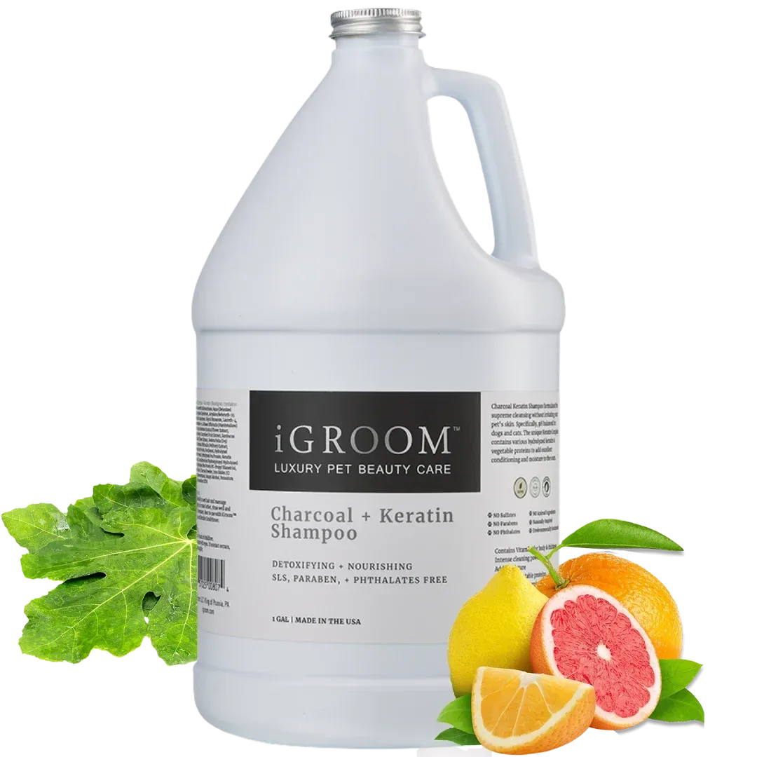 Charcoal and Keratin Shampoo Gallon by iGroom - Image 2