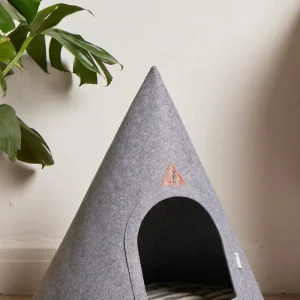 Soft Packable Pet Cave in Grey