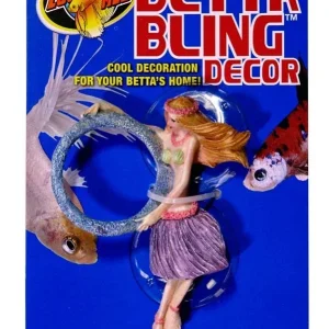 Zoo Med Betta Bling Tiki Girl Statue with Hoop Multi-Color