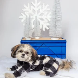 Monster Warmer Dog Onesie in Black Check (FINAL SALE)