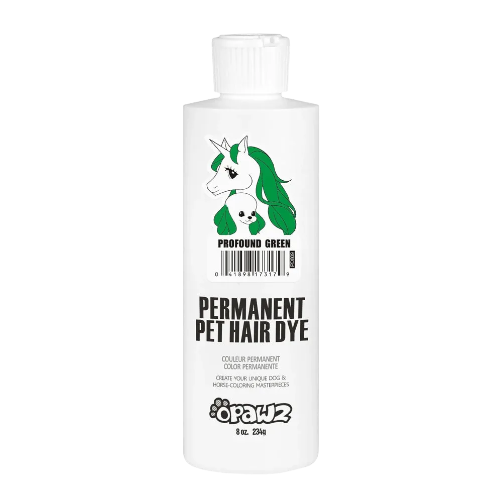 Permanent Dog Hair Dye Profound Green 8oz by Opawz