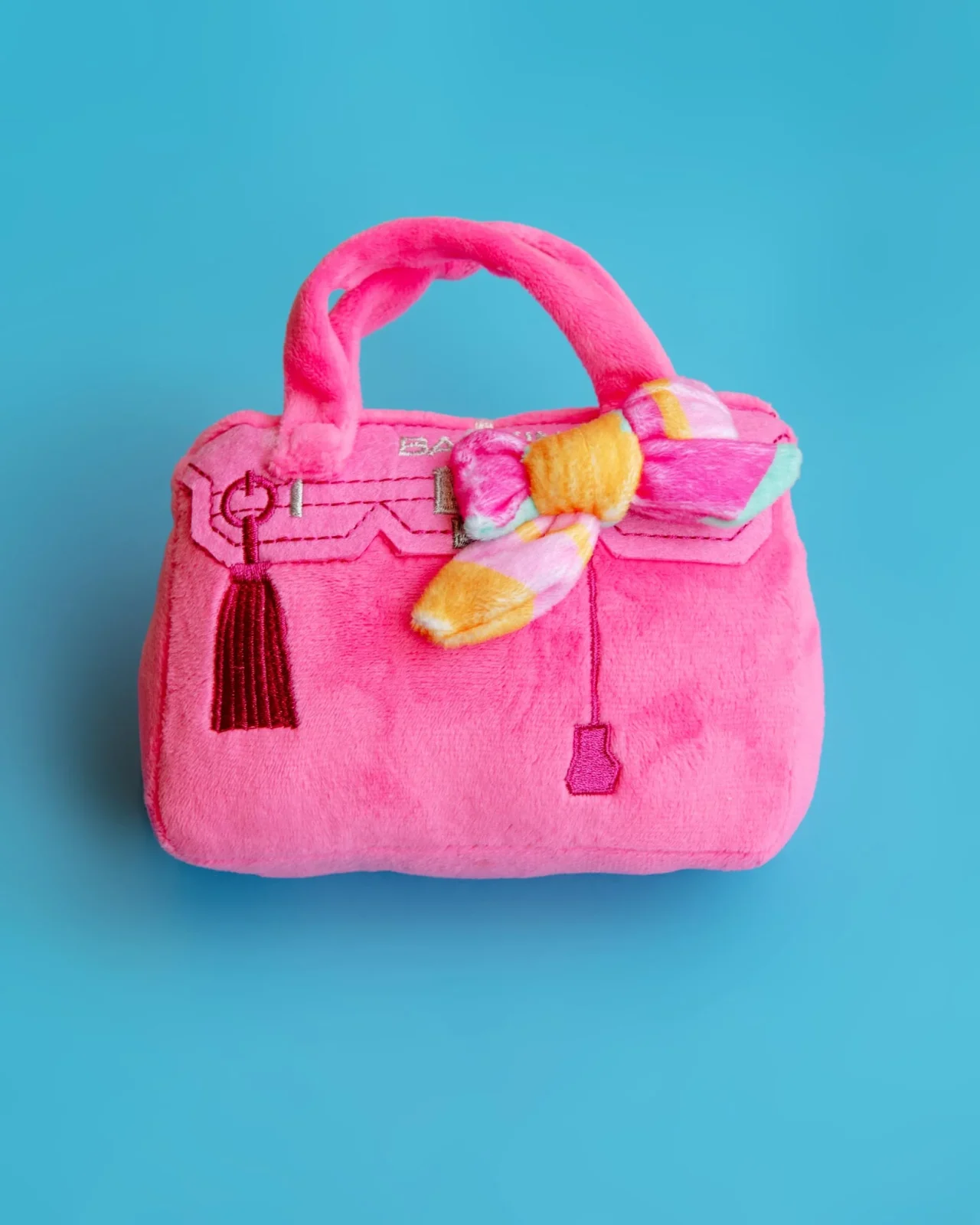 Pink Barkin Bag Squeaky Plush Dog Toy