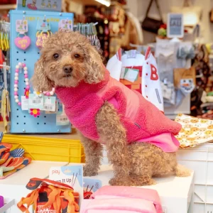 Zip Up Sherpa Dog Harness Vest in Pink (FINAL SALE)