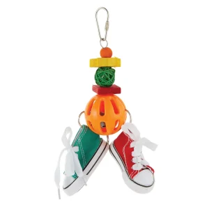 All Living Things® Rattling Bird & Sneaker Bird Toy - Foraging Bird Toy for Medium Pet Birds