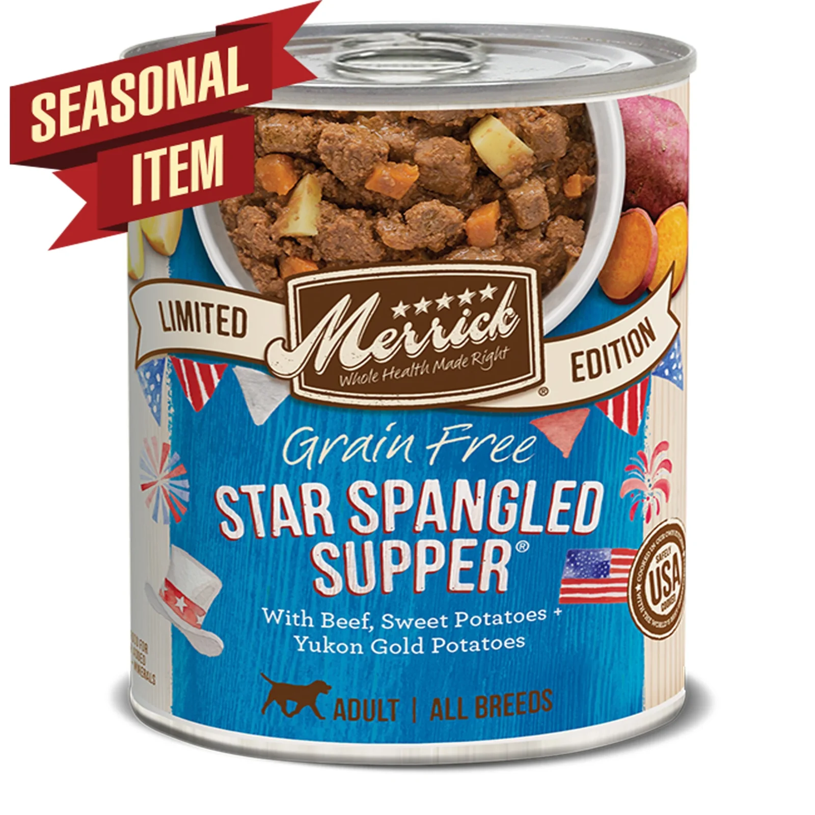 Merrick Dog Seasonal Star Spangled Supper, 12.7 oz