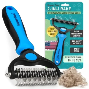 Professional Double-Sided Deshedding Brush for Dogs & Cats