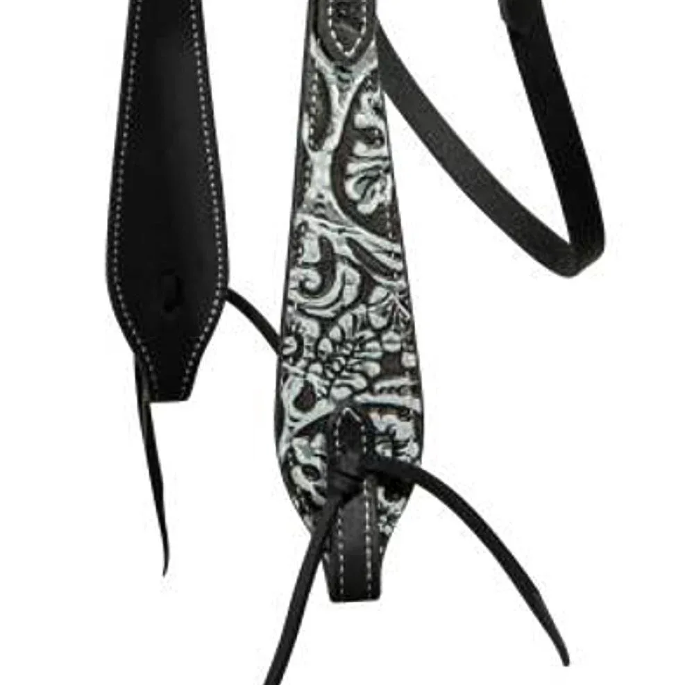 Professionals Choice Black and White Paisley Overlay Browband Headstall - Image 2