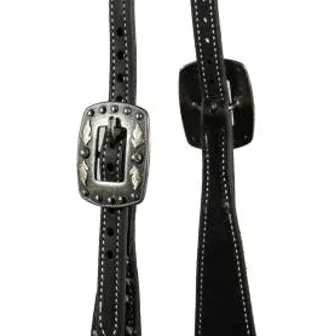 Professionals Choice Black and White Paisley Overlay Single Ear Headstall - Image 2