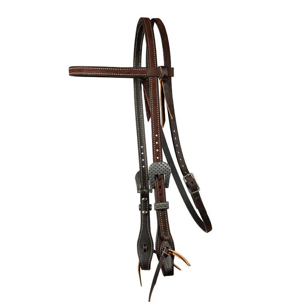 Professionals Choice Chocolate Roughout Rasp Buckle Browband Headstall