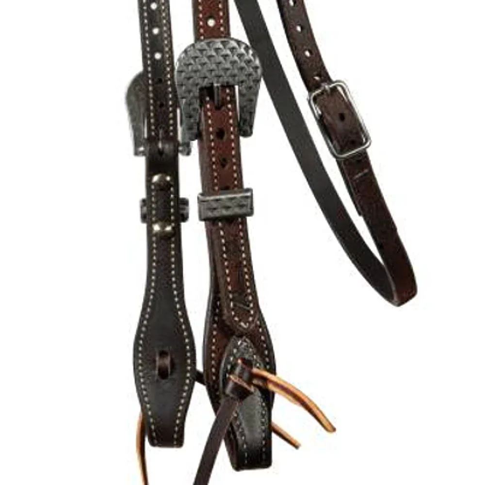 Professionals Choice Chocolate Roughout Rasp Buckle Browband Headstall - Image 2